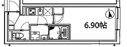 ラフォン梅ヶ丘 ワンルームの間取図画像