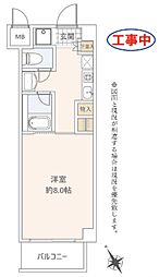 三沢NKマンション 1Kの間取図画像