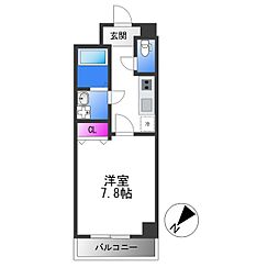 ルミエール八尾駅前 1Kの間取図画像