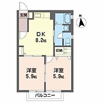 ヴァン・ヴェールＤ 201 ｜ 宮城県黒川郡大和町吉岡南２丁目13-3（賃貸アパート2DK・2階・44.00㎡） その2