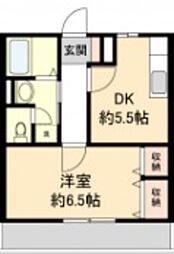 コンフォルト・ハイム 1DKの間取図画像