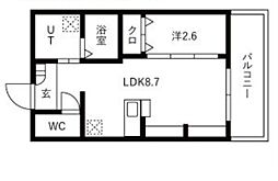 ジーイーオンズ 2階1LDKの間取り