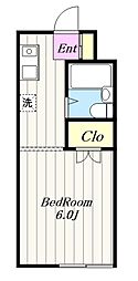 パークサイド 1Kの間取図画像