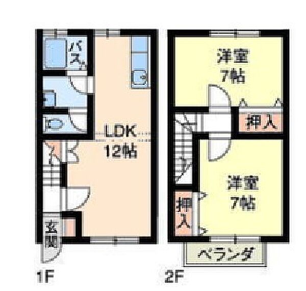 ハイツめぐみ 1C｜新潟県新潟市西区山田(賃貸アパート2LDK・1階・59.62㎡)の写真 その2