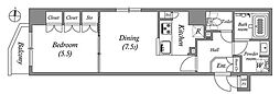 GRANPASEO本所吾妻橋 1DKの間取図画像