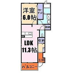 プリミエールホーム3 1LDKの間取図画像