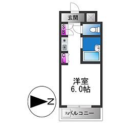 エムロード玉造 ワンルームの間取図画像