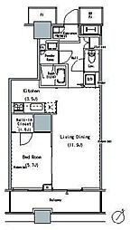 ザ・東京タワーズミッドタワー 8階1LDKの間取り