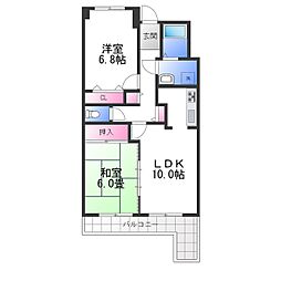 関空泉南ハイツ1号棟 2LDKの間取図画像