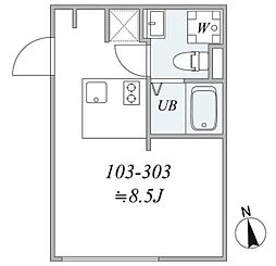 trias941 1Kの間取図画像
