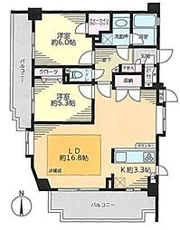 グランシティ八王子北野 2LDKの間取図画像