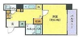 ジュエル京橋 1Kの間取図画像