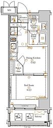 ジーベック東日暮里サウス 1DKの間取図画像