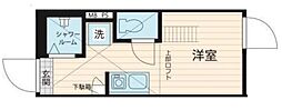 クレシェンド学芸大学 2階ワンルームの間取り