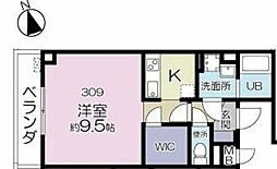 エクステージ 1Kの間取図画像