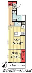 都営新宿線 瑞江駅 徒歩10分の賃貸アパート 1階1LDKの間取り