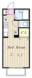 プレミールB 1Kの間取図画像