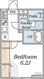 エクレール芦花公園 1階1Kの間取り