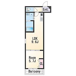 フジパレス市駅東ウエスト 1階1LDKの間取り