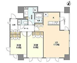 ラサンテ麹町 12階2LDKの間取り
