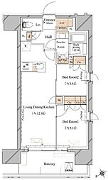 ブランシエスタ浅草蔵前 2LDKの間取図画像