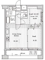 レオーネ南千住 2LDKの間取図画像