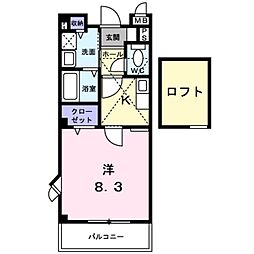 ステイションランドナガタキ 1Kの間取図画像