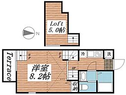 グランヒルレジデンス目黒大橋 1Kの間取図画像