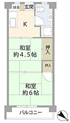 行徳マンション 2Kの間取図画像