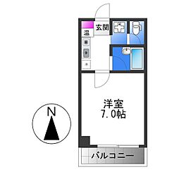 オルゴグラート長田 1Kの間取図画像