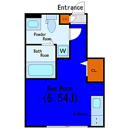 京急本線 雑色駅 徒歩9分の賃貸アパート 1階ワンルームの間取り