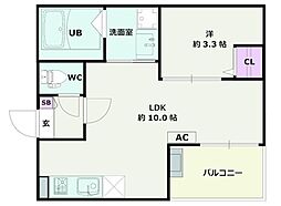 Ｊａｃｋ ｍａｔｏｂａ I 2階1LDKの間取り