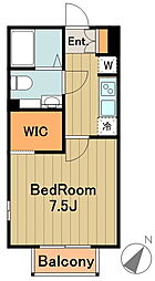 フローラ 1階1Kの間取り