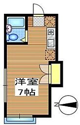 グレースステージ 1階ワンルームの間取り