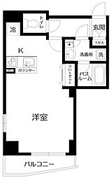 メインステージ目黒II 14階ワンルームの間取り