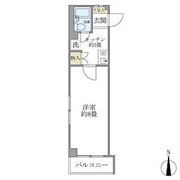リシェス明大前 1Kの間取図画像