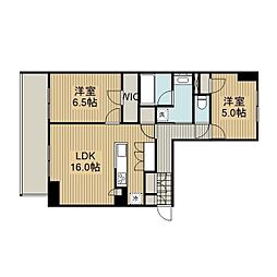 サンクレイドル相模原淵野辺 2階2LDKの間取り