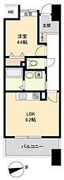 パークフラッツ五橋 1LDKの間取図画像