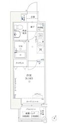 リクレイシア八丁畷 1Kの間取図画像