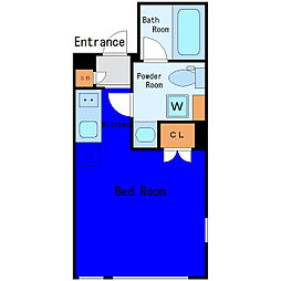 東急大井町線 戸越公園駅 徒歩2分の賃貸マンション 3階ワンルームの間取り