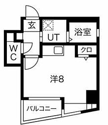 JR山手線 五反田駅 徒歩4分の賃貸マンション 10階ワンルームの間取り