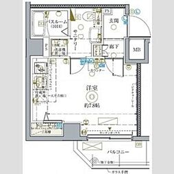 東京メトロ丸ノ内線 方南町駅 徒歩10分の賃貸マンション 2階ワンルームの間取り
