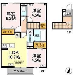 Bonnard(ボナール） 2階3LDKの間取り