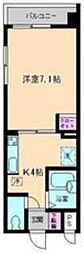 マイキャッスル東長崎 1階1Kの間取り