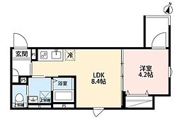 robot home 寒川町(ロボットホームサムガワチョウ) 1LDKの間取図画像