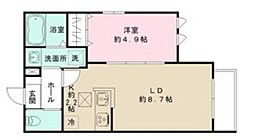 メゾン・ド・プティ 2階1LDKの間取り