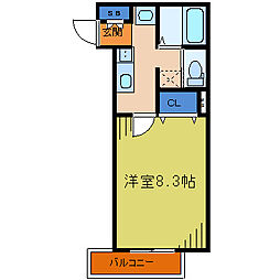 カシュ・カシュ 1Kの間取図画像