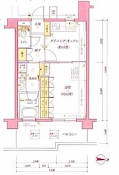 クリオ多摩川ラ・モード 1DKの間取図画像