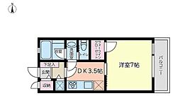 マンション大島 1Kの間取図画像