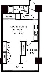 シャンボール三軒茶屋 1LDKの間取図画像